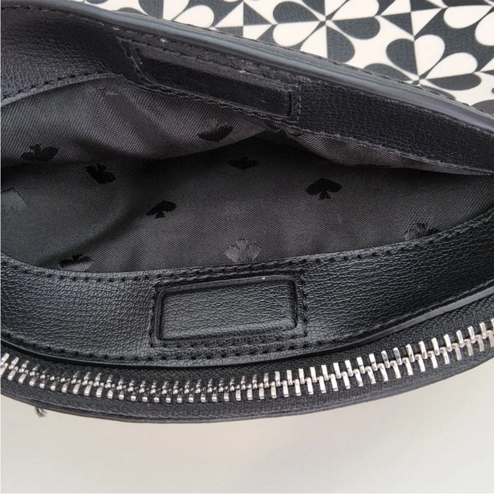 Kate Spade Black and White Hollie Spade Clover Crossbody With Matching Wallet